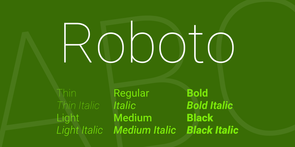 Tipografia Roboto | Download | Creativos2go